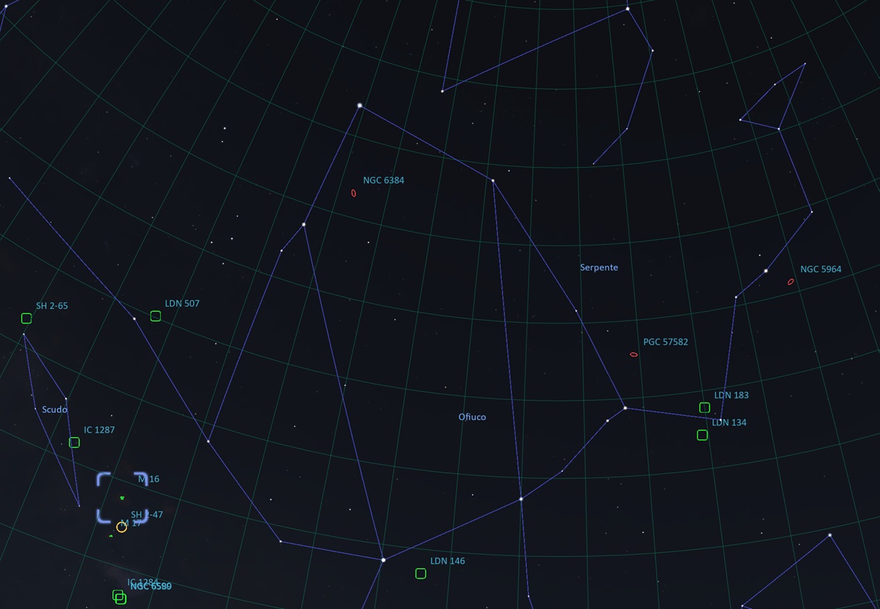 Star map showing the location of M16