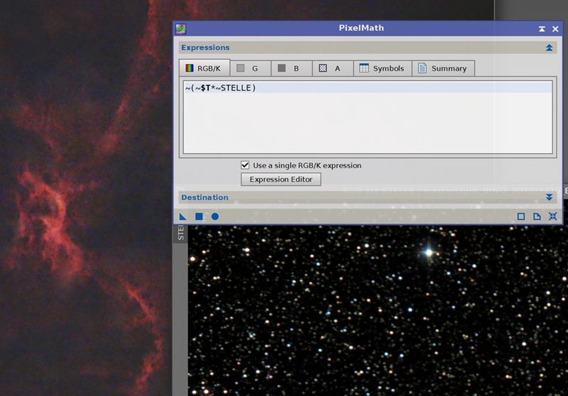 PixelMath - Ricomposizione delle stelle